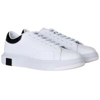 A|X ARMANI EXCHANGE mens sneaker - lace-up shoe, low trainers, logo, leather White/Black EU 45 (UK 11)