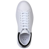 A|X ARMANI EXCHANGE mens sneaker - lace-up shoe, low trainers, logo, leather White/Black EU 45 (UK 11)