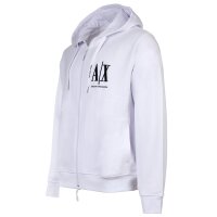 A|X ARMANI EXCHANGE Mens jacket - Sweat jacket, hood, cotton, single-coloured White M (Medium)