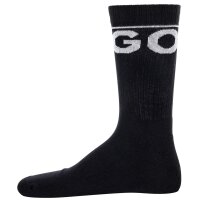 HUGO Herren Socken, 2er Pack - QS Rib Label Iconic, gerippt, Logo, Baumwollmischung Schwarz 39-42