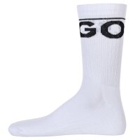 HUGO Herren Socken, 2er Pack - QS Rib Label Iconic, gerippt, Logo, Baumwollmischung Weiß 39-42