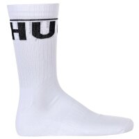 HUGO Mens Socks, 2-Pack - QS Rib Label Iconic, Ribbed, Logo, Cotton Blend White 39-42 (UK 5-8.5)