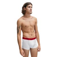 HUGO Herren Boxer Shorts, 3er Pack - Trunks Triplet Pack, Logo, Cotton Stretch Schwarz/Weiß/Rot 2XL