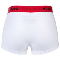 HUGO Herren Boxer Shorts, 3er Pack - Trunks Triplet Pack, Logo, Cotton Stretch Schwarz/Weiß/Rot 2XL