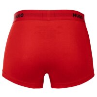 HUGO Herren Boxer Shorts, 3er Pack - Trunks Triplet Pack, Logo, Cotton Stretch Schwarz/Weiß/Rot 2XL