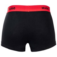 HUGO Mens Boxer Shorts, 3-pack - Trunks Triplet Pack, Logo, Cotton Stretch Black/White/Red 2XL (XX-Large)