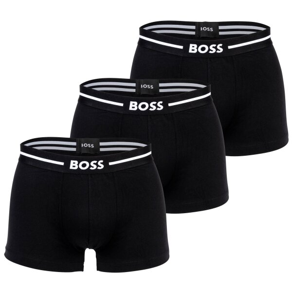 BOSS Herren Trunks, 3er Pack - 3P Bold, Boxershorts, Cotton Stretch, Logo, uni Schwarz 2XL