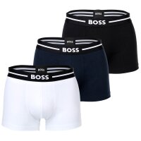 BOSS Herren Trunks, 3er Pack - 3P Bold, Boxershorts, Cotton Stretch, Logo, uni Schwarz/Weiß/Dunkelblau M