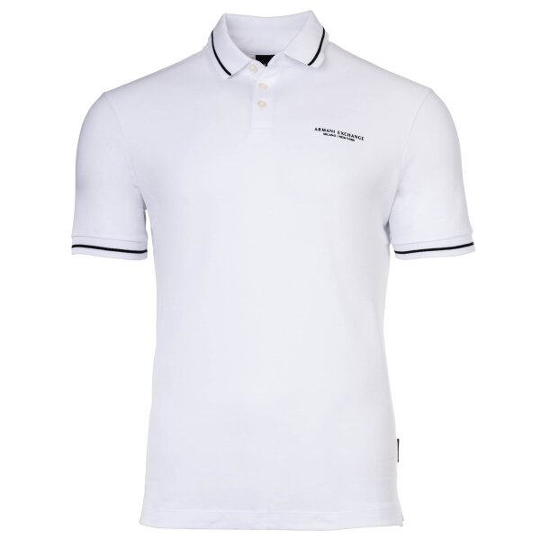 A|X ARMANI EXCHANGE mens polo shirt - T-shirt, single-coloured, cotton White M (Medium)