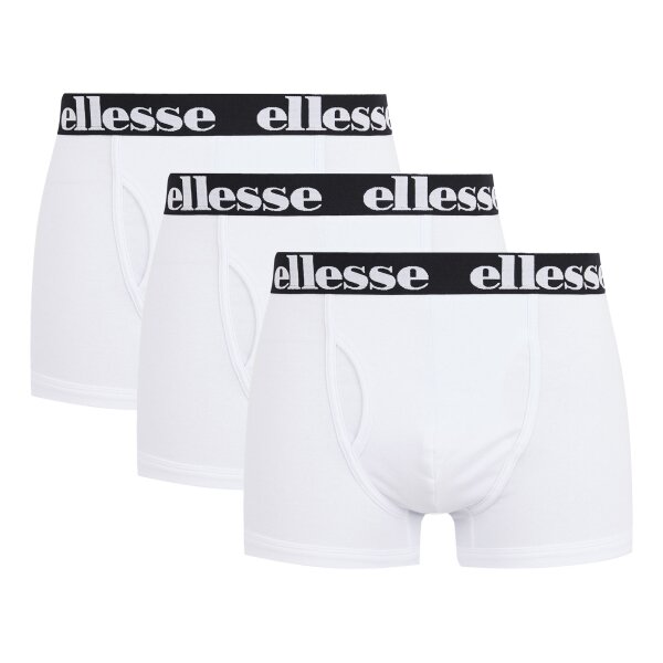 ellesse Mens Boxer Shorts HALI, 3-pack - Fashion Trunks, Logo, Cotton Stretch White S (Small)
