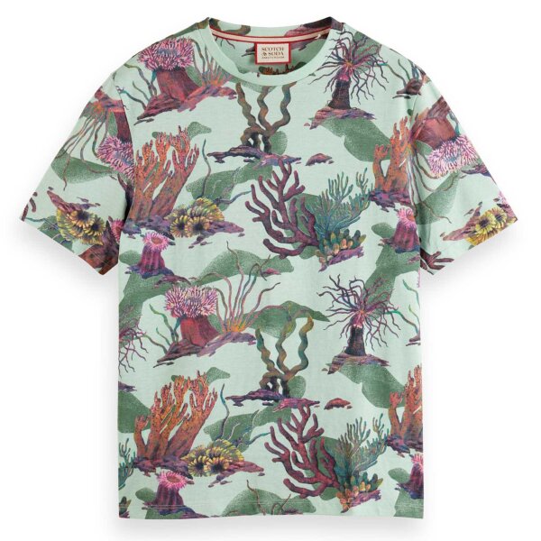 SCOTCH&SODA Herren T-Shirt - Coral Reef AOP T-Shirt, Kurzarm, Print
