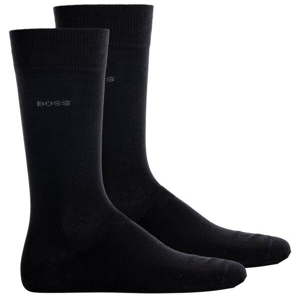 BOSS Mens Socks, 2-pack - 2P RS Uni CC, short socks, Combed Cotton Black 39-42 (6-8 UK)