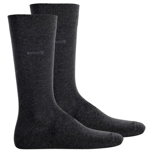 BOSS Mens Socks, 2-pack - 2P RS Uni CC, short socks, Combed Cotton Anthracite 39-42 (6-8 UK)