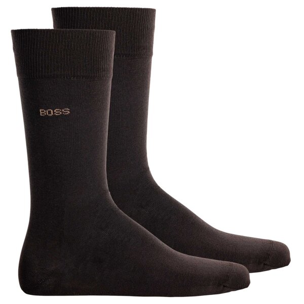BOSS Herren Socken, 2er Pack - 2P RS Uni CC, Kurzsocken, Combed Cotton Dunkelbraun 39-42