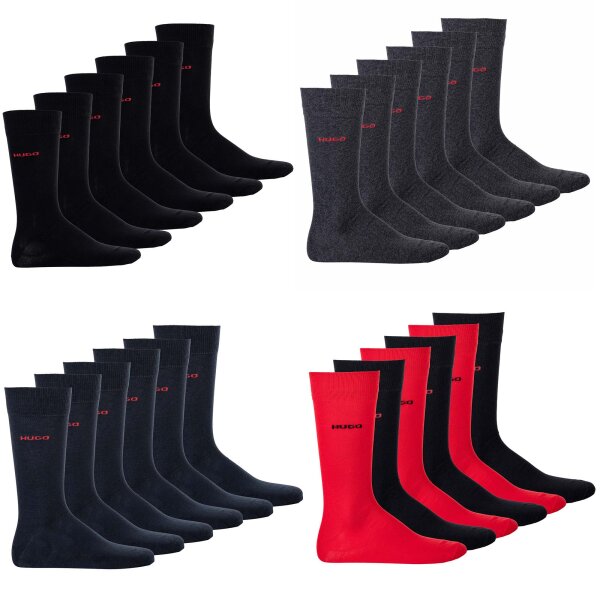 HUGO Herren Socken, 6er Pack - RS Uni CC, Kurzsocken, mittelhoch, Logo, uni