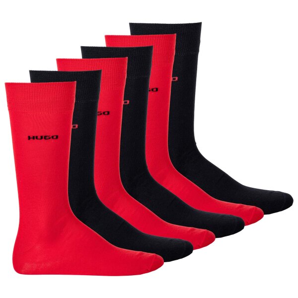 HUGO mens socks, 6-pack - RS Uni CC, short socks, medium high, logo, uni Red 39-42 (UK 5-8.5)