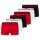 HUGO Herren Boxershorts, 6er Pack - TRUNK TRIPLET PLANET, Logo, Cotton Stretch Schwarz/Rot/Weiß 2XL