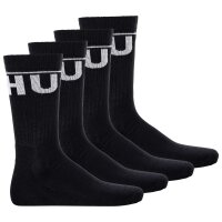 HUGO Herren Socken, 4er Pack - QS Rib Label Iconic, gerippt, Logo, Baumwollmischung