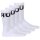 HUGO Mens Socks, 4-Pack - QS Rib Label Iconic, Ribbed, Logo, Cotton Blend White 39-42 (UK 5-8.5)