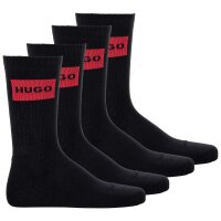 HUGO Mens Socks, 4-Pack - QS Rib Label, Ribbed, Logo, Cotton Blend