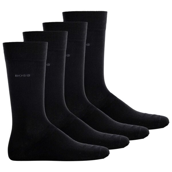 BOSS Herren Socken, 4er Pack - 4P RS Uni CC, Kurzsocken, Combed Cotton Schwarz 39-42