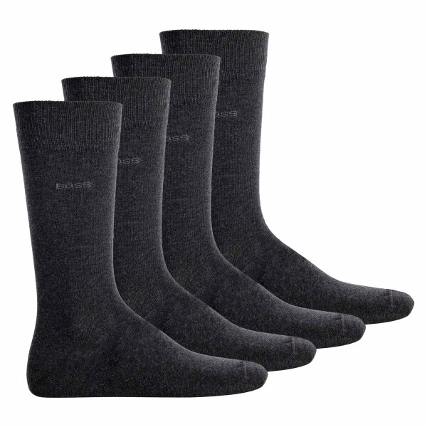 BOSS Mens Socks, 4-pack - 4P RS Uni CC, short socks, Combed Cotton Anthracite 39-42 (6-8 UK)
