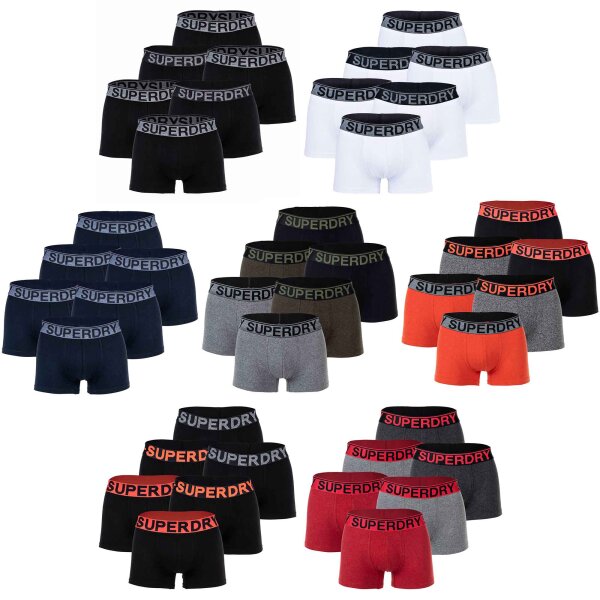 Superdry Mens Boxer Shorts, 6-pack - TRUNK SIX PACK, Logo Waistband, Organic Cotton