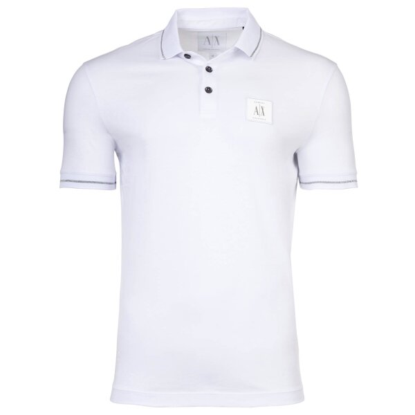 A|X ARMANI EXCHANGE Herren Poloshirt - T-Shirt, einfarbig, Baumwolle Weiß S