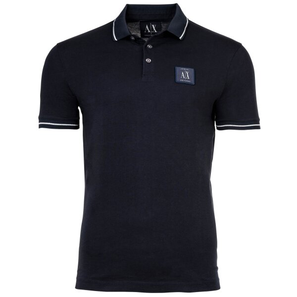 A|X ARMANI EXCHANGE mens polo shirt - T-shirt, single-coloured, cotton Navy S (Small)