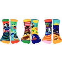 United Oddsocks Kids Socks, 6 Individual Socks - Gift Box, Motif Socks Captain Oddsocks 27-30 (UK 9-12)