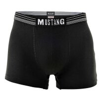MUSTANG Men Retro Shorts 6 Pack - Boxer Shorts, Pants, True Denim Black L (Large)