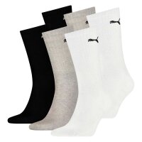 PUMA Unisex Sports Socks, 6 Pairs - Tennis Socks, Crew Socks, plain