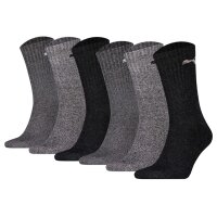 PUMA Unisex Sportsocken, 6 Paar - Tennissocken, Crew Sport Socken, einfarbig Dunkelgrau/Grau/Hellgrau 43-46