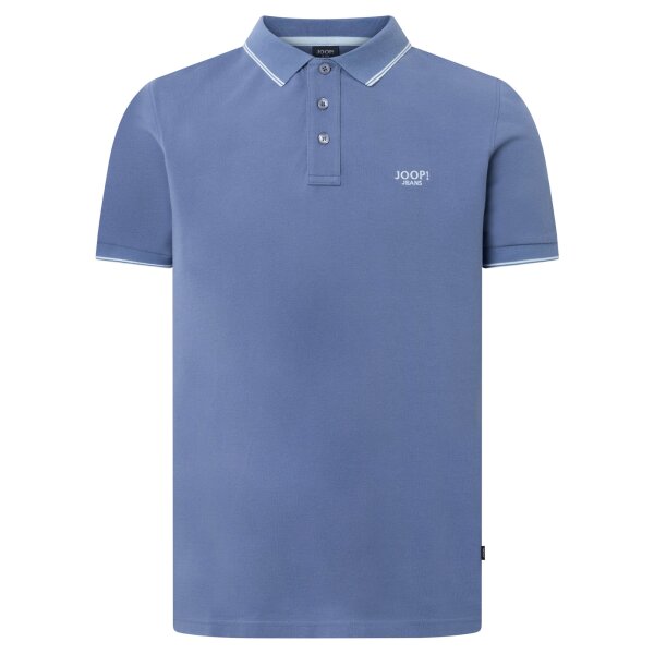 JOOP! JEANS Herren Poloshirt - Agnello, Pique, Stretch Cotton, Logo, Kontraststreifen Hellblau S