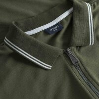 JOOP! JEANS Herren Poloshirt - Adam, Pique, Reißverschluss, Stretch, Kontraststreifen Grün M