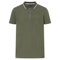 JOOP! JEANS Herren Poloshirt - Adam, Pique, Reißverschluss, Stretch, Kontraststreifen Grün S