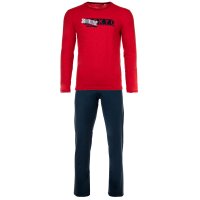 Sanetta boys pyjama set 2-piece - long, open, pyjamas, children, teens, cotton Blue/Red 140