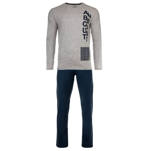 Sanetta boys pyjama set 2-piece - long, open, pyjamas, children, teens, cotton Blue/Grey 152