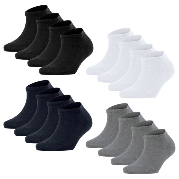 FALKE Damen Socken, 4er Pack - Happy, Sneakersocken, einfarbig