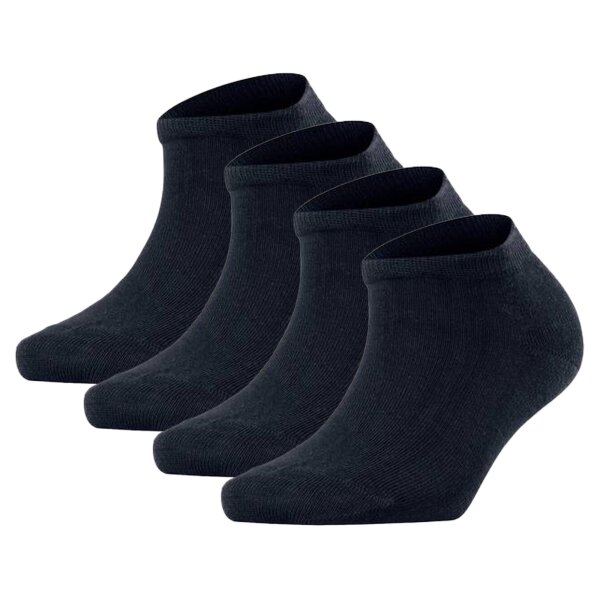 FALKE Womens Socks, 2-pack - Happy, Sneaker Socks, solid color Black Blue 39-42 (UK 5,5-8)