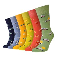 Von Jungfeld mens socks, pack of 6 - Bella Italia, motif...