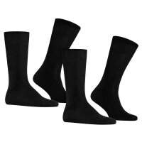 FALKE mens socks Swing 4-pack - mens, stockings, plain, 39-46 Black 39-42 (UK 5-8.5)