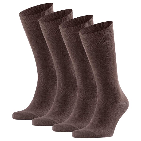 FALKE Herren Socken Swing 4er-Pack - Herren, Strümpfe, Uni, 39-46 Braun 39-42 (UK 5-8.5)