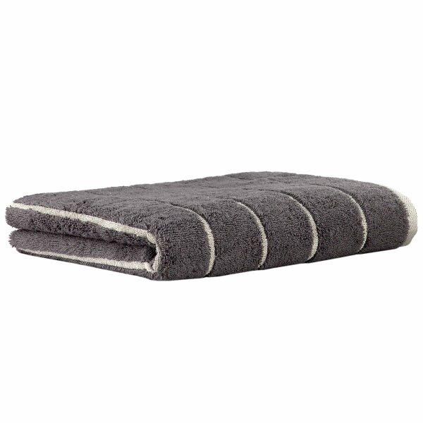 CAWÖ Towel - C Balance, 50x100 cm, terry towelling, cotton, stripes Anthracite