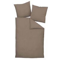 Janine bed linen 2 pieces - Mako-Soft-Seersucker, cotton, non-iron, plain Taupe 135x200cm