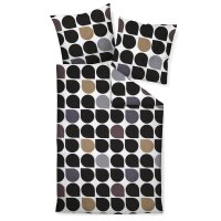 Janine bed linen 2 pieces - J.D., maco-satin, mercerised cotton, silk finish, geometric pattern