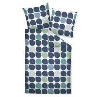 Janine bed linen 2 pieces - J.D., maco-satin, mercerised cotton, silk finish, geometric pattern