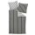 Janine bed linen 2-piece - Modern Classics, maco-satin, mercerised cotton, reversible, stripes White/Grey 135x200cm