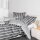 Janine bed linen 2-piece - Modern Classics, maco-satin, mercerised cotton, reversible, stripes White/Grey 135x200cm