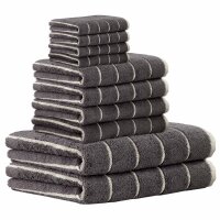 CAWÖ Towel, 3-pack - C Balance, 50x100 cm, terry towelling, cotton, stripes Anthracite